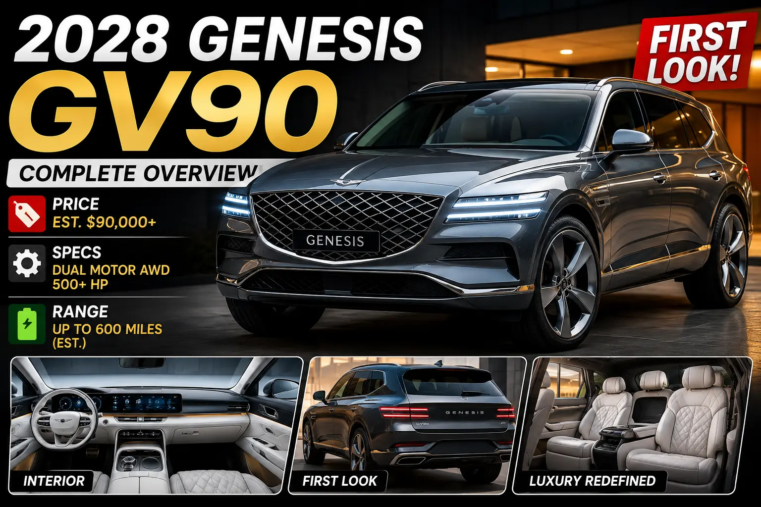 2028 Genesis GV90: Price, Specs, Range, Interior & First Look